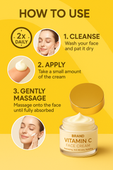 Crema Viso alla Vitamina C con Retinolo e Acido Ialuronico – Illuminante, Anti-Rughe, Idratante