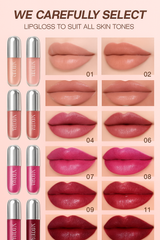 Lip Gloss USHAS – 12 Colori Perlati Waterproof, Lunga Durata e Anti-Sbavatura